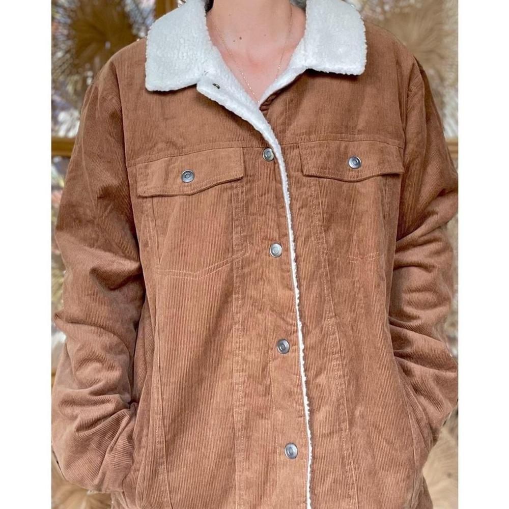 Mountain and Isles Brown Corduroy Jacket with Sherpa Lining NWT Men’s L